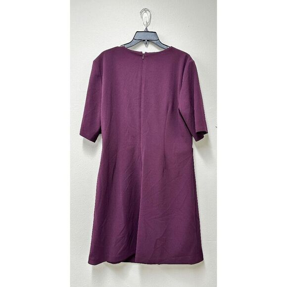DKNY Women's Side-Knot V-Neck Sheath Dress - Raisin 10 - Picture 4 of 6